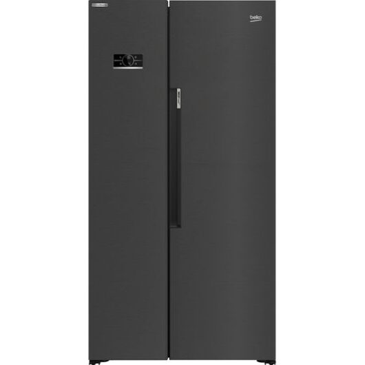 BEKO Pro HarvestFresh ASL1442VPZ American-Style Fridge Freezer - Black Steel