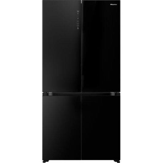 HISENSE KitchenFit RQ768N4GBE Multi-Door Fridge Freezer - Black Glass