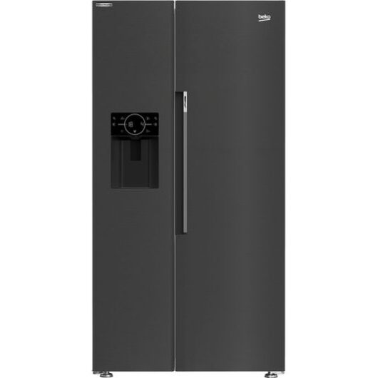 BEKO Pro ASP342VPZ American-Style Fridge Freezer - Black Steel