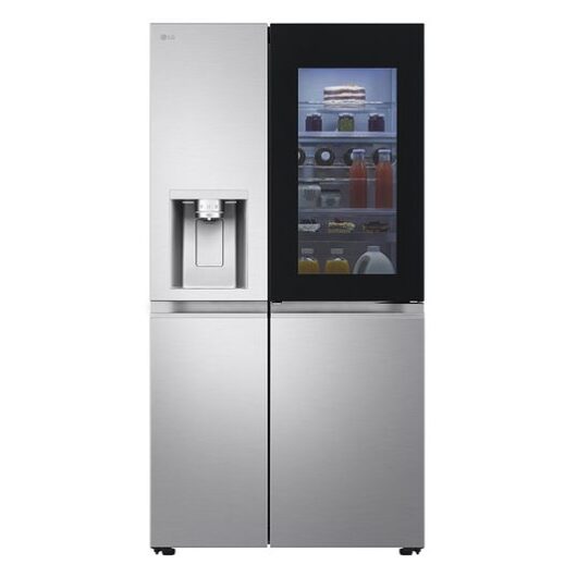LG InstaView GSXE90BSDD American-Style Smart Fridge Freezer - Brushed Steel