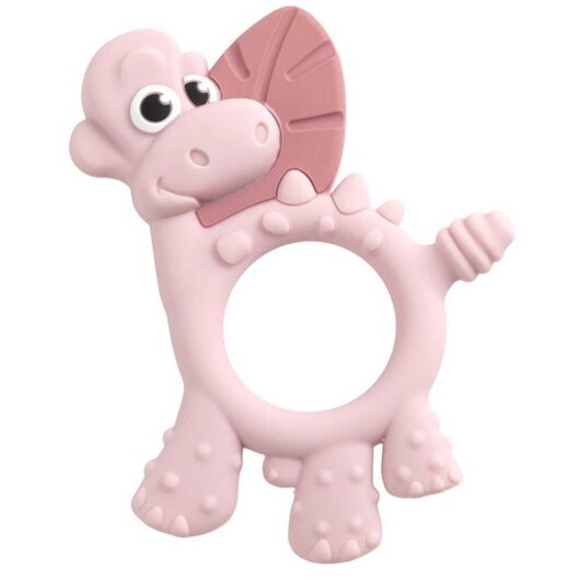 Bibado Sensory Teether - Dotty The Dinosaur Blush