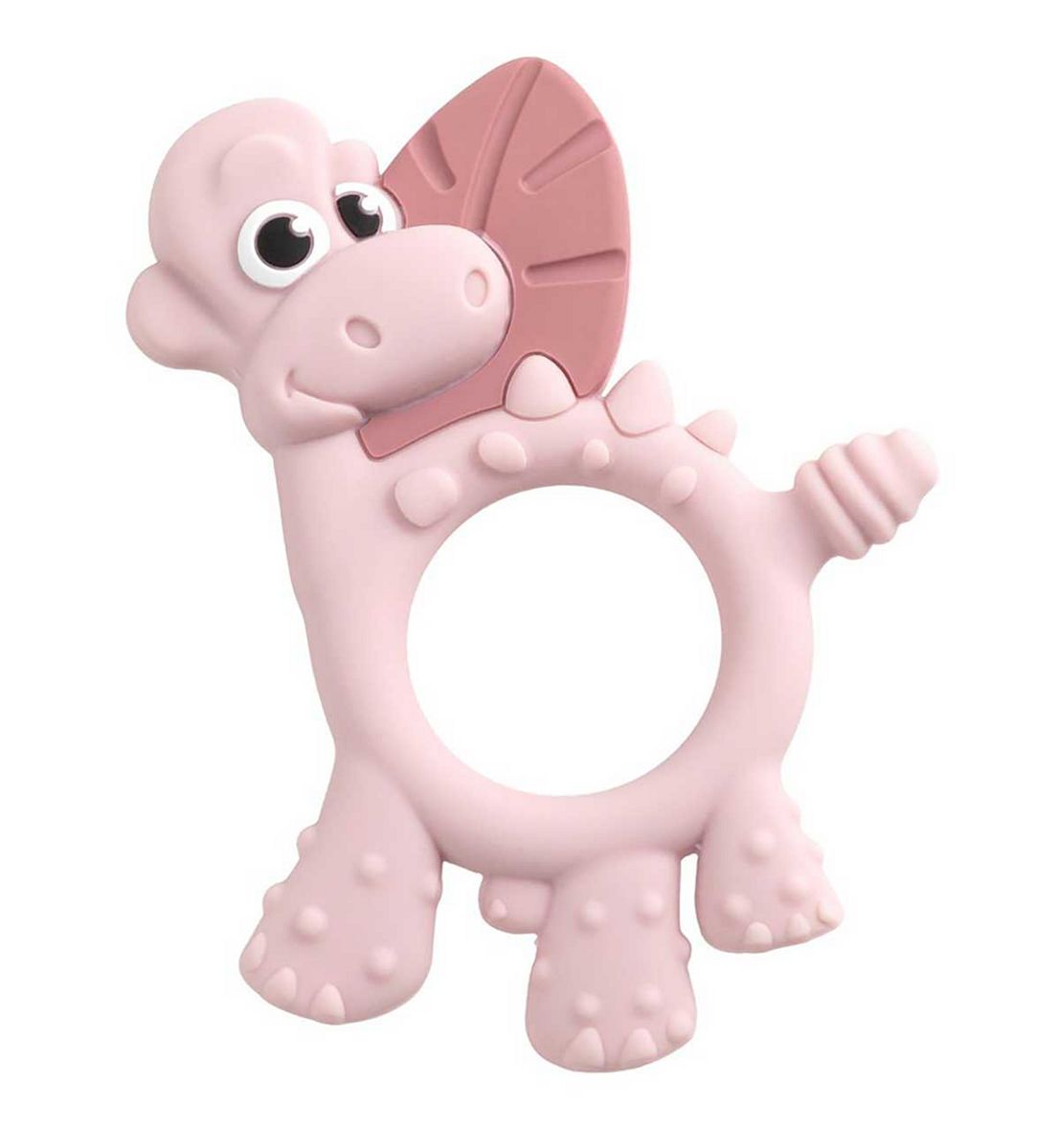 Bibado Sensory Teether - Dotty The Dinosaur Blush