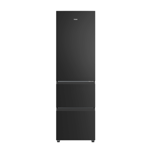 Haier HTR3518ENMTK 3D Series 3 60/40 Fridge Freestanding Frost Free Freezer Black