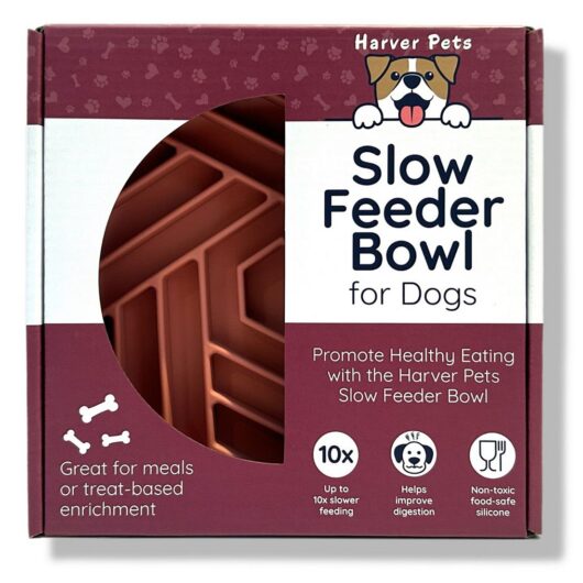 Harver Pets Slow Feeder Enrichment Bowl For Dogs Pink