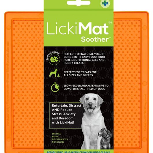 Lickimat Soother Dog 20Cm. Slow Feeder/anxiety Reducer Suitable For Wet/liquid Food/treats.