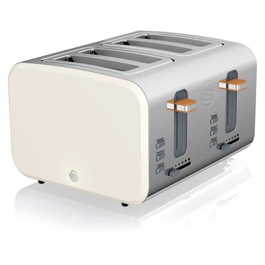 Swan 4 Slice Nordic Style Toaster - White